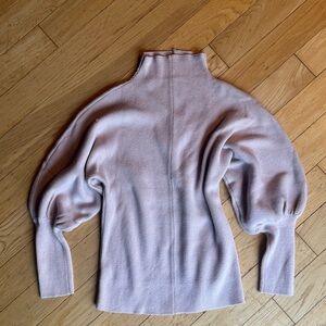 Mock neck sweater with puff sleeves, 50% viscose